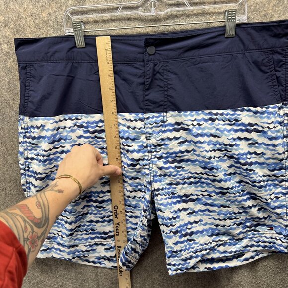 Tommy Hilfiger Shorts Men XXL Blue Navy Swimwear Polyester Button Trunks 2XL - Picture 6 of 12